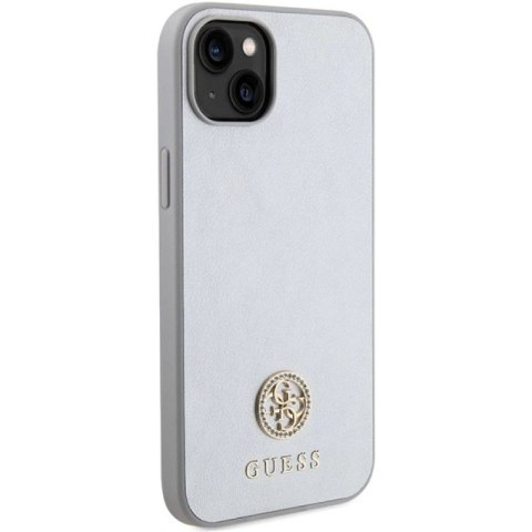 Etui Guess Strass Metal Logo do iPhone 15 Plus - srebrne Guess