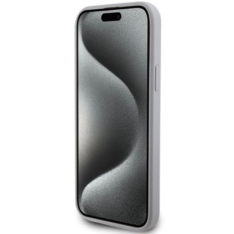 Etui Guess Strass Metal Logo do iPhone 15 Plus - srebrne Guess