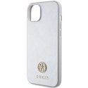 Etui Guess Strass Metal Logo do iPhone 15 Plus - srebrne Guess