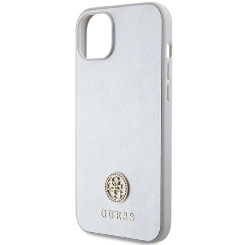 Etui Guess Strass Metal Logo do iPhone 15 Plus - srebrne Guess