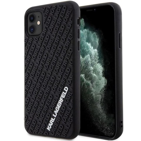 Etui Karl Lagerfeld 3D Rubber Multi Logo do iPhone 11 / Xr - czarne Karl Lagerfeld