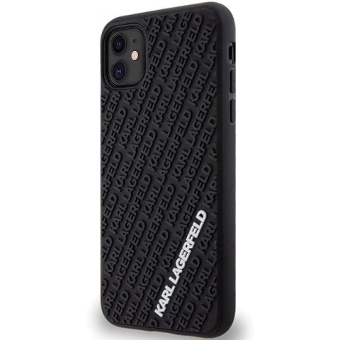 Etui Karl Lagerfeld 3D Rubber Multi Logo do iPhone 11 / Xr - czarne Karl Lagerfeld