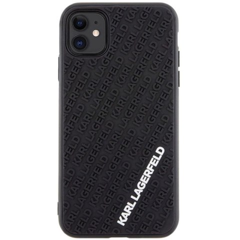 Etui Karl Lagerfeld 3D Rubber Multi Logo do iPhone 11 / Xr - czarne Karl Lagerfeld