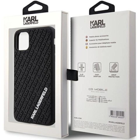 Etui Karl Lagerfeld 3D Rubber Multi Logo do iPhone 11 / Xr - czarne Karl Lagerfeld