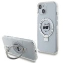 Etui Karl Lagerfeld Ring Stand Choupette Head MagSafe do iPhone 15 Plus - białe Karl Lagerfeld
