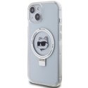 Etui Karl Lagerfeld Ring Stand Choupette Head MagSafe do iPhone 15 Plus - białe Karl Lagerfeld