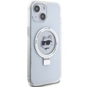 Etui Karl Lagerfeld Ring Stand Choupette Head MagSafe do iPhone 15 Plus - białe Karl Lagerfeld