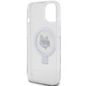Etui Karl Lagerfeld Ring Stand Choupette Head MagSafe do iPhone 15 Plus - białe Karl Lagerfeld