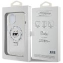 Etui Karl Lagerfeld Ring Stand Choupette Head MagSafe do iPhone 15 Plus - białe Karl Lagerfeld