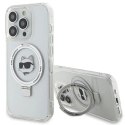 Etui Karl Lagerfeld Ring Stand Choupette Head MagSafe do iPhone 15 Pro - białe Karl Lagerfeld