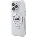 Etui Karl Lagerfeld Ring Stand Choupette Head MagSafe do iPhone 15 Pro - białe Karl Lagerfeld