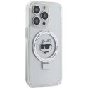 Etui Karl Lagerfeld Ring Stand Choupette Head MagSafe do iPhone 15 Pro - białe Karl Lagerfeld
