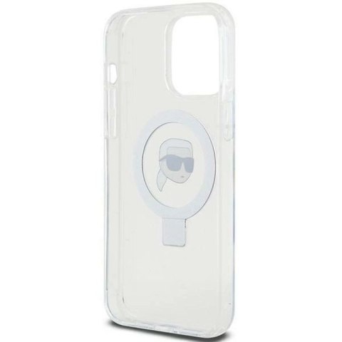 Etui Karl Lagerfeld Ring Stand Karl Head MagSafe do iPhone 15 Pro Max - białe Karl Lagerfeld