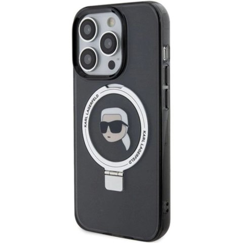 Etui Karl Lagerfeld Ring Stand Karl Head MagSafe do iPhone 15 Pro Max - czarne Karl Lagerfeld