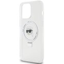Etui Karl Lagerfeld Ring Stand Karl Head MagSafe do iPhone 15 Pro - białe Karl Lagerfeld