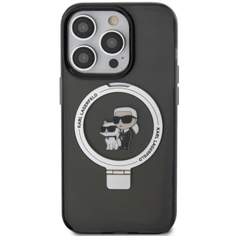 Etui Karl Lagerfeld Ring Stand Karl&Choupettte MagSafe do iPhone 13 Pro - czarne Karl Lagerfeld
