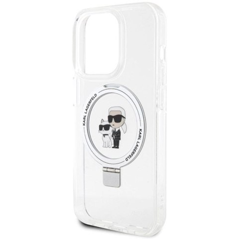 Etui Karl Lagerfeld Ring Stand Karl&Choupettte MagSafe do iPhone 14 Pro - białe Karl Lagerfeld