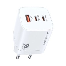 Ładowarka sieciowa GaN Wozinsky CGWCW 65W USB-A / 2 x USB-C - biała Wozinsky