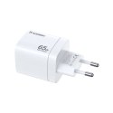 Ładowarka sieciowa GaN Wozinsky CGWCW 65W USB-A / 2 x USB-C - biała Wozinsky