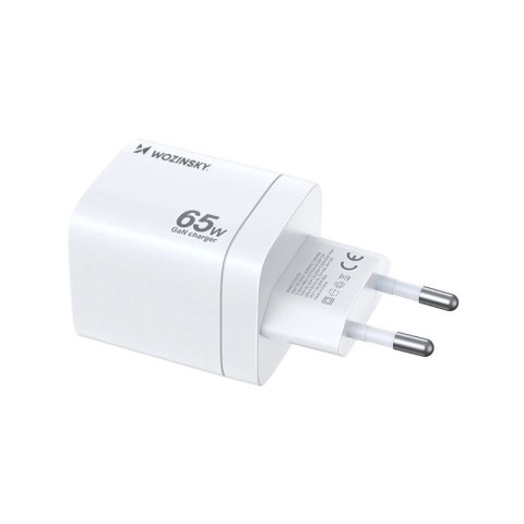 Ładowarka sieciowa GaN Wozinsky CGWCW 65W USB-A / 2 x USB-C - biała Wozinsky