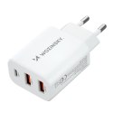 Ładowarka sieciowa Wozinsky CWCUCW 30W USB-C / 2 x USB-A - biała Wozinsky