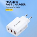 Ładowarka sieciowa Wozinsky CWCUCW 30W USB-C / 2 x USB-A - biała Wozinsky