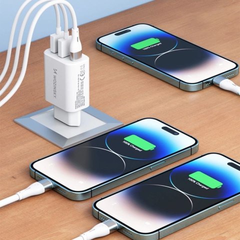 Ładowarka sieciowa Wozinsky CWCUCW 30W USB-C / 2 x USB-A - biała Wozinsky