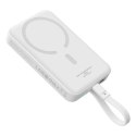 Powerbank Baseus Magnetic Mini MagSafe 10000mAh 30W z wbudowanym kablem USB-C - biały + kabel Baseus Simple Series USB-C - USB-C Baseus
