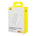Powerbank Baseus Magnetic Mini MagSafe 10000mAh 30W z wbudowanym kablem USB-C - biały + kabel Baseus Simple Series USB-C - USB-C Baseus