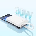 Powerbank Baseus Magnetic Mini MagSafe 10000mAh 30W z wbudowanym kablem USB-C - biały + kabel Baseus Simple Series USB-C - USB-C Baseus