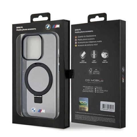 Etui BMW Ring Stand M Collection MagSafe na iPhone 15 Pro - czarne BMW