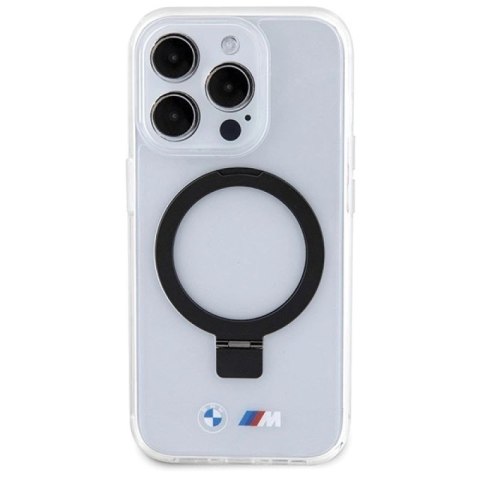 Etui BMW Ring Stand M Collection MagSafe na iPhone 15 Pro - przezroczysty BMW