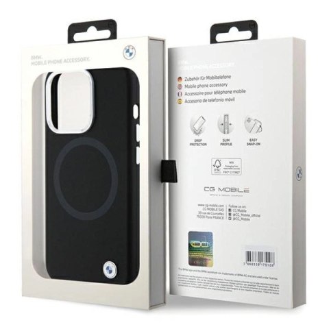 Etui BMW Signature Liquid Silicone MagSafe na iPhone 15 Pro Max - czarne BMW