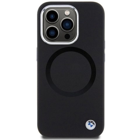 Etui BMW Signature Liquid Silicone MagSafe na iPhone 15 Pro - czarne BMW