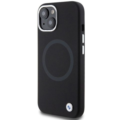 Etui BMW Signature Liquid Silicone MagSafe na iPhone 15 - czarne BMW