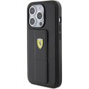 Etui Ferrari Grip Stand Metal Logo na iPhone 15 Pro Max - czarne Ferrari
