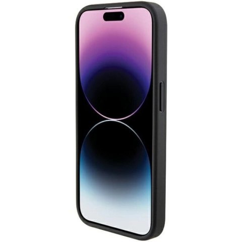 Etui Ferrari Grip Stand Metal Logo na iPhone 15 Pro - czarne Ferrari