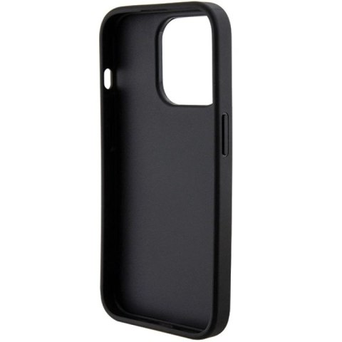 Etui Guess Grip Stand 4G Saffiano Strass na iPhone 15 Pro Max - czarne Guess