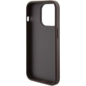Etui Guess Grip Stand 4G Triangle Strass na iPhone 15 Pro - brązowe Guess