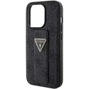 Etui Guess Grip Stand 4G Triangle Strass na iPhone 15 Pro - czarne Guess