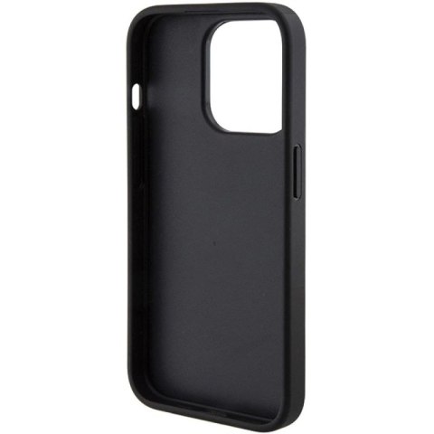Etui Guess Grip Stand 4G Triangle Strass na iPhone 15 Pro - czarne Guess