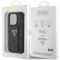 Etui Guess Grip Stand 4G Triangle Strass na iPhone 15 Pro - czarne Guess
