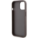 Etui Guess Grip Stand 4G Triangle Strass na iPhone 15 - brązowe Guess