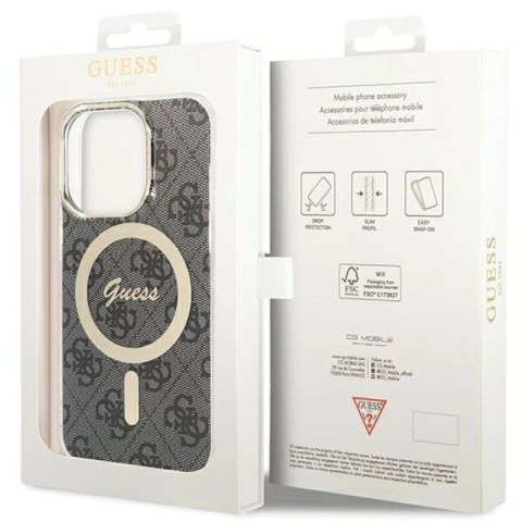 Etui Guess IML 4G MagSafe na iPhone 15 Pro - czarne Guess