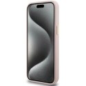 Etui Guess Silicone Script Metal Logo & Frame na iPhone 15 Pro Max - różowe Guess