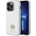 Etui Guess Strass Metal Logo na iPhone 15 Pro - srebrne Guess