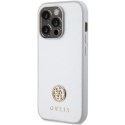 Etui Guess Strass Metal Logo na iPhone 15 Pro - srebrne Guess