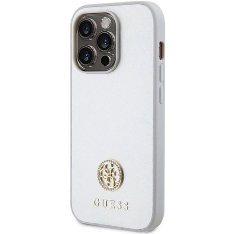 Etui Guess Strass Metal Logo na iPhone 15 Pro - srebrne Guess