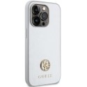 Etui Guess Strass Metal Logo na iPhone 15 Pro - srebrne Guess