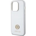 Etui Guess Strass Metal Logo na iPhone 15 Pro - srebrne Guess